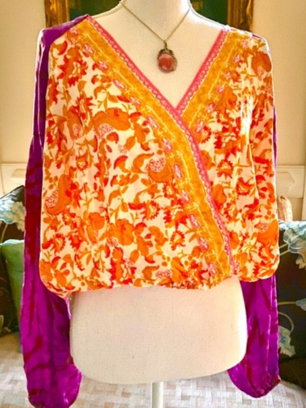 πΊπHPππΊ NWOT Free People Cruisin Together Print Top - Picture 5 of 12